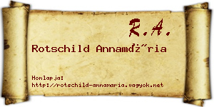 Rotschild Annamária névjegykártya